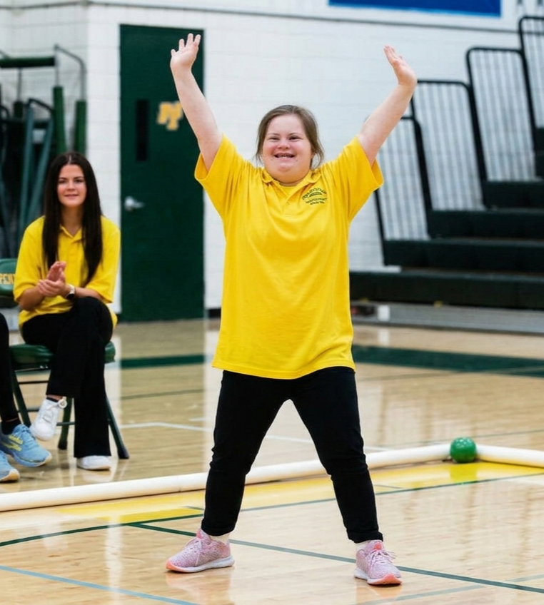 Unified bocce athletes celebrating